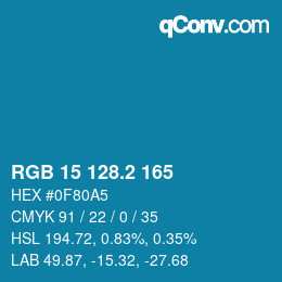 カラーコード: RGB 15 128.2 165 | qconv.com