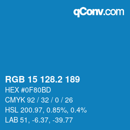 カラーコード: RGB 15 128.2 189 | qconv.com