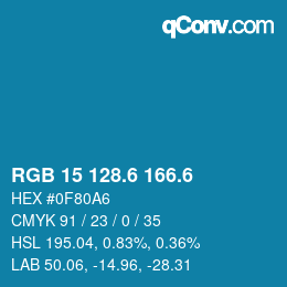 カラーコード: RGB 15 128.6 166.6 | qconv.com