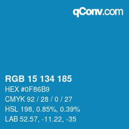 Farbcode: RGB 15 134 185 | qconv.com