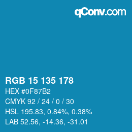 Color code: RGB 15 135 178 | qconv.com