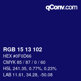 Color code: RGB 15 13 102 | qconv.com