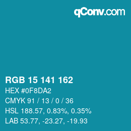 Color code: RGB 15 141 162 | qconv.com