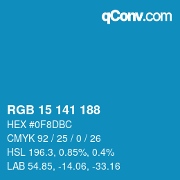 Color code: RGB 15 141 188 | qconv.com