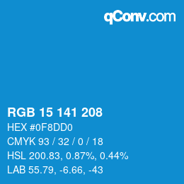 カラーコード: RGB 15 141 208 | qconv.com