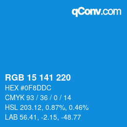 Color code: RGB 15 141 220 | qconv.com