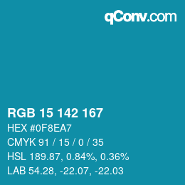 Color code: RGB 15 142 167 | qconv.com