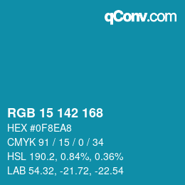 Color code: RGB 15 142 168 | qconv.com