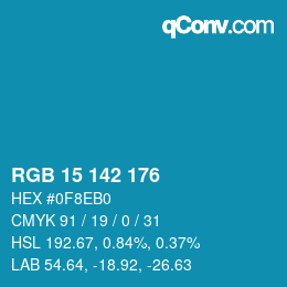 Color code: RGB 15 142 176 | qconv.com