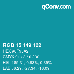 カラーコード: RGB 15 149 162 | qconv.com