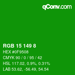 Color code: RGB 15 149 8 | qconv.com