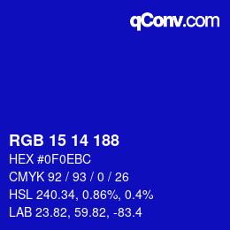 Color code: RGB 15 14 188 | qconv.com