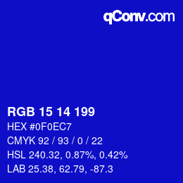 Color code: RGB 15 14 199 | qconv.com