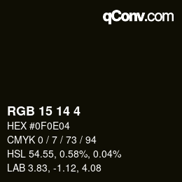 Color code: RGB 15 14 4 | qconv.com