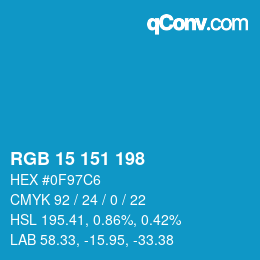 Color code: RGB 15 151 198 | qconv.com