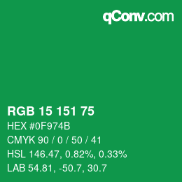 Color code: RGB 15 151 75 | qconv.com