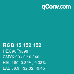 Color code: RGB 15 152 152 | qconv.com