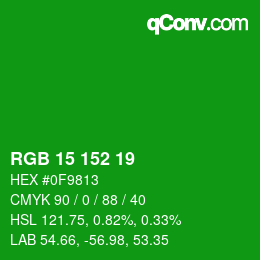 Color code: RGB 15 152 19 | qconv.com