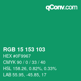 Color code: RGB 15 153 103 | qconv.com