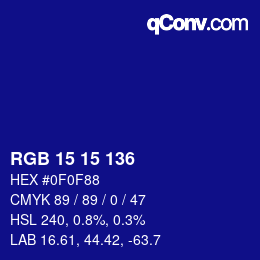 Color code: RGB 15 15 136 | qconv.com