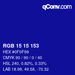 Color code: RGB 15 15 153 | qconv.com