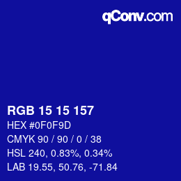 Color code: RGB 15 15 157 | qconv.com