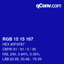 Color code: RGB 15 15 167 | qconv.com