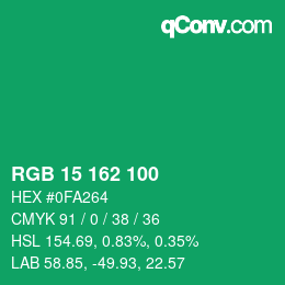 Code couleur: RGB 15 162 100 | qconv.com