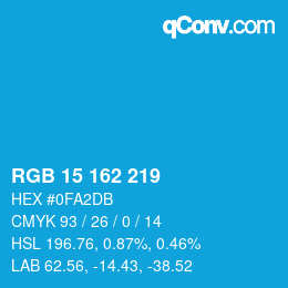 Color code: RGB 15 162 219 | qconv.com