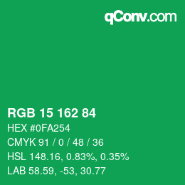Color code: RGB 15 162 84 | qconv.com