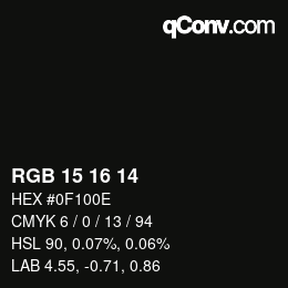 Farbcode: RGB 15 16 14 | qconv.com