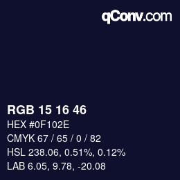 Color code: RGB 15 16 46 | qconv.com