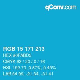 Color code: RGB 15 171 213 | qconv.com