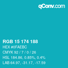 カラーコード: RGB 15 174 188 | qconv.com