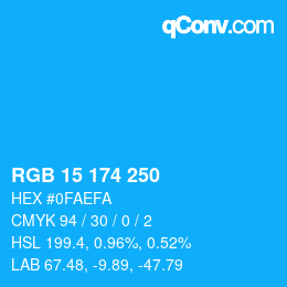 Color code: RGB 15 174 250 | qconv.com