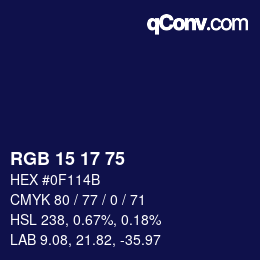 カラーコード: RGB 15 17 75 | qconv.com