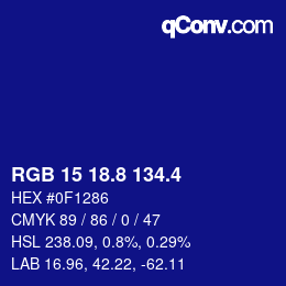 カラーコード: RGB 15 18.8 134.4 | qconv.com