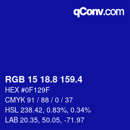 カラーコード: RGB 15 18.8 159.4 | qconv.com