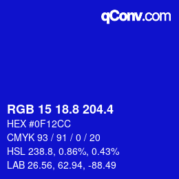カラーコード: RGB 15 18.8 204.4 | qconv.com