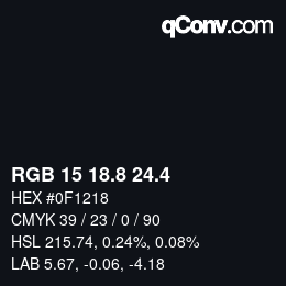 カラーコード: RGB 15 18.8 24.4 | qconv.com
