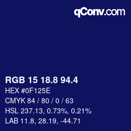 カラーコード: RGB 15 18.8 94.4 | qconv.com