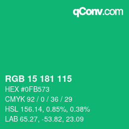 Color code: RGB 15 181 115 | qconv.com