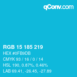 Color code: RGB 15 185 219 | qconv.com