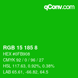 Color code: RGB 15 185 8 | qconv.com
