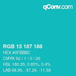 Color code: RGB 15 187 188 | qconv.com