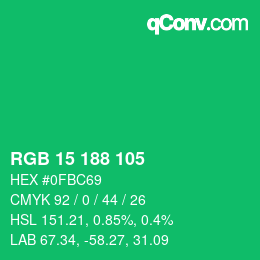Color code: RGB 15 188 105 | qconv.com
