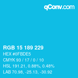 Color code: RGB 15 189 229 | qconv.com