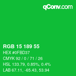 Color code: RGB 15 189 55 | qconv.com