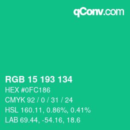 Color code: RGB 15 193 134 | qconv.com