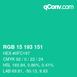 Color code: RGB 15 193 151 | qconv.com